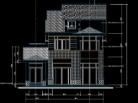 Biệt thự 2 tầng 7.5x19.5m file cad