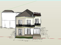 Biệt thự 2 tầng 7x12.5m file su