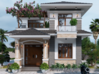 Biệt thự 2 tầng 8.1x15m file autocad