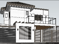 biệt thự 2 tầng,file sketchup biệt thự,sketchup biệt thự,su biệt thự 2 tầng