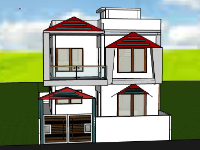 Biệt thự 2 tầng,model su biệt thự 2 tầng,mẫu biệt thự 2 tầng sketchup,file su biệt thự 2 tầng
