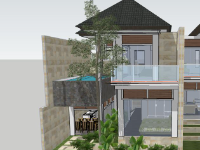 Biệt thự 2 tầng 8.6x11.7m file sketchup