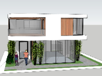 Biệt thự 2 tầng 8.8x8.3m file sketchup