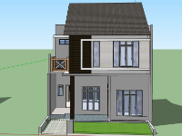 Biệt thự 2 tầng,Model su biệt thự 2 tầng,biệt thự 2 tầng file su,sketchup biệt thự 2 tầng