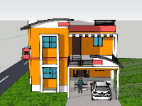 Biệt thự 2 tầng,model su biệt thự 2 tầng,biệt thự 2 tầng model sketchup