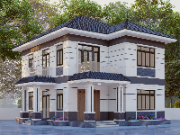 Biệt thự 2 tầng 9.3x11.98m full kiến trúc Revit 2021