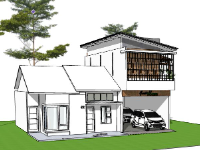 Biệt thự 2 tầng 9x10m file sketchup