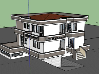 Biệt thự 2 tầng,model su biệt thự 2 tầng,mẫu biệt thự 2 tầng sketchup,biệt thự 2 tầng sketchup