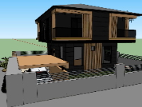 model su biệt thự,file sketchup biệt thự,su biệt thự 2 tầng