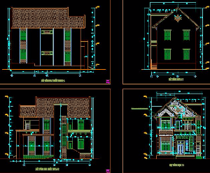 Biệt thự 2 tầng 9x13,5m full : kiến trúc, kết cấu, điện nước,thống kê,đầy đủ chi tiết