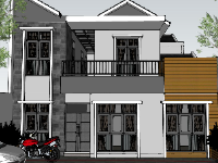 Biệt thự 2 tầng,Biệt thự  2 tầng Sketchup,Model su biệt thự 2 tầng,Biệt thự 2 tầng file su