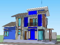 model su biệt thự,su biệt thự,sketchup biệt thự