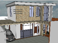 Biệt thự 2 tầng file 3d sketchup hiện đại