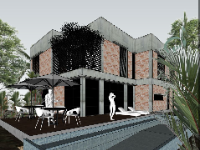 model su biệt thự,file sketchup biệt thự,model su biệt thự nghỉ dưỡng