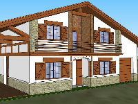 su biệt thự 2 tầng,sketchup biệt thự 2 tầng,file su biệt thự 2 tầng