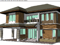 file sketchup biệt thự 2 tầng,sketchup biệt thự 2 tầng,file sketchup biệt thự,Biệt thự 2 tầng mái nhật