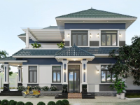 Biệt thự 2 tầng mái Nhật hiện đại 12.8×12.8m