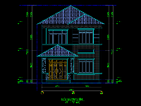 Biệt thự 2 tầng mái nhật kích thước 8x12.67m