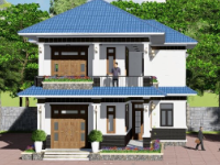 Biệt thự 2 tầng mái Thái 13x16.6m