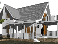 Biệt thự 2 tầng model sketchup hiện đại