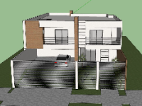 Biệt thự 2 tầng model sketchup kích thước 13.29x40.48m