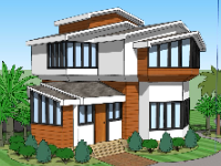 Biệt thự 2 tầng model sketchup mới