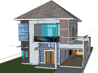 thiết kế biệt thự,file su biệt thự,sketchup biệt thự