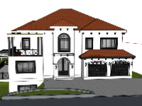 model su biệt thự,file sketchup biệt thự,model su biệt thự 2 tầng