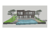 Biệt thự 2 tầng phong cách hiện đại file sketchup