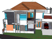 model su biệt thự,file sketchup biệt thự,file su biệt thự