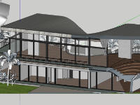 Biệt thự  2 tầng,thiết kế biệt thự 2 tầng,sketchup biệt thự 2 tầng