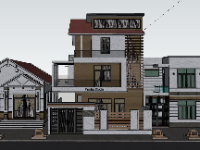 Biệt thự 3 tầng 10.4x12.8m sketchup