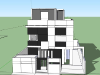 Biệt thự 3 tầng 12x25m file sketchup