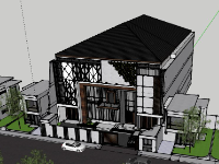 Biệt thự 3 tầng,model su biệt thự 3 tầng,biệt thự 3 tầng file su,sketchup biệt thự 3 tầng,biệt thự 3 tầng model su