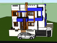 Biệt thự 3 tầng,model su biệt thự 3 tầng,sketchup biệt thự 3 tầng,file sketchup biệt thự 3 tầng