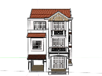 Biệt thự 3 tầng,model su biệt thự 3 tầng,biệt thự 3 tầng file su,sketchup biệt thự 3 tầng