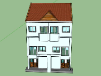 Biệt thự 3 tầng 9x13m file sketchup