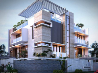 Biệt thự 3 tầng hiện đại sketchup