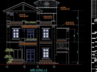 Biệt thự 3 tầng kích thước 10x9.5m file cad