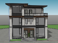 model su biệt thự 3 tầng,su biệt thự 3 tầng,sketchup biệt thự 3 tầng