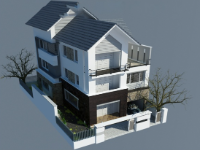 Biệt thự 3 tầng kích thước 8x15m file cad