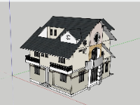 biệt thự 3 tầng,biệt thự 3 tầng sketchup,su biệt thự,sketchup biệt thự