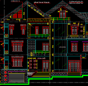 Biệt thự 4 tầng 1 tầng hầm hình thang kích thước 21,5mx7,5m(8,3m) đầy đủ hạng mục kiến trúc