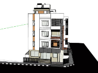 Biệt thự 4 tầng 14x24m file sketchup