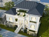 Biệt thự chú Vinh 2 tầng Sketchup 2015 + VRay Sketchup + Photoshop CC