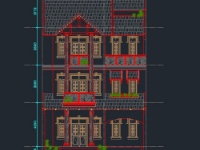 Biệt thự full kiến trúc và file sketchup Biệt thự 5 tầng 9x19m kèm phối cảnh