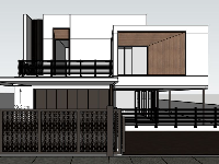 Biệt thự hiện đại 2 tầng 10.83x17.81m file sketchup