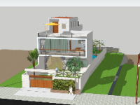 Biệt thự hiện đại 3 tầng 8x18m file su