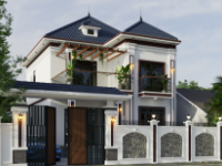 Biệt thự mái nhật 2 tầng 9x12.5m file cad