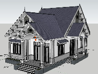 sketchup biệt thự 1 tầng,su biệt thự 1 tầng,dựng sketchup biệt thự 1 tầng